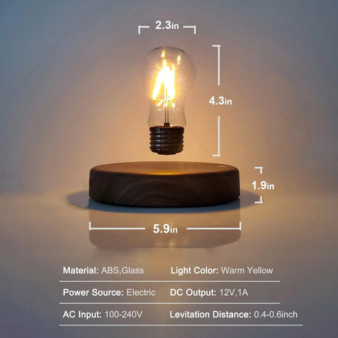 Levitating Bulb Lamp With Magnetic Floating LED Light That Revolves Seamlessly 360 Degrees A Quiet Hovering Desk Light For Home Office Decor And A Dope Gift Idea For Tech Lovers And Office Nerds Alike