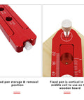 Aluminum Alloy Circular Drawing Tool With Adjustable Radius Scriber For Woodworking, compass close-up showing red scale