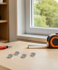Silky Smooth 10 Pack Zz Miniature Deep Groove Ball Bearing With Double Shields For Roller Skates Robots Crafts And Scooter Wheels Harsh Environment on workspace with measuring tape and screwdriver.