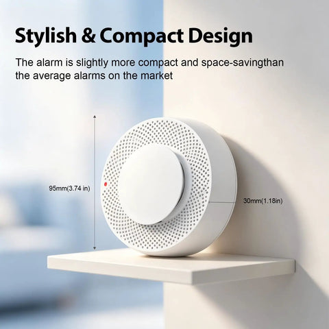 10 Pack Photoelectric Smoke Alarms With Rock Solid Ten Year Battery Life In Crisp White Finish featuring a compact and stylish design.