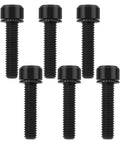 Titanium M6x20mm Bolts 6 Pack Beefy Yet Lightweight For Bikes And Motors Hex Tapered Head Screws With Washer Corrosion Resistant Black Finish