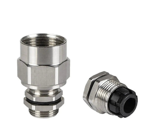 Stainless Steel Conduit Cable Gland Salt Spray Resistant Compatible With M20 M25 Metric Fittings, high-grade, for outdoor use.