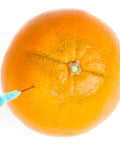 25 Pack 3ml 23G Lab Syringes With Luer Lock injecting orange, clear measurements visible, for precision handling