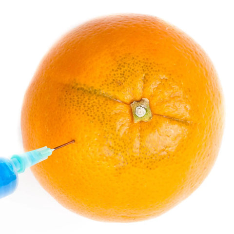 25 Pack 3ml 23G Lab Syringes With Luer Lock injecting orange, clear measurements visible, for precision handling