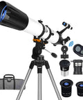 High Powered 90mm Aperture 800mm Refractor Telescope For Astronomy Beginners And Adults With accessories and carry bag