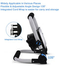 Side view of 3000 Lumen LED Work Light With Adjustable Stand And Switch, showcasing foldable design and integrated cord wrap.