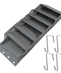 Straight Up Game Changer Over The Door Shoe Rack With Six Roomy Pockets gray fabric and heavy duty steel clips for easy storage.