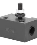 Top Shelf Quick Change Tool Holder For Mini Lathe And Cnc Machining Builds Crafted From High Carbon Steel close-up of tool holder with clamp