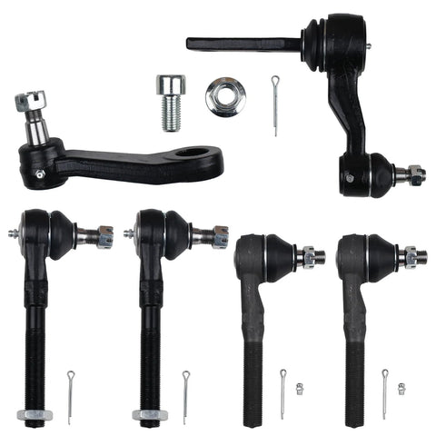 Front view of 14-piece Autoround front suspension kit with upper control arms and ball joints.