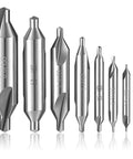 7 Piece Center Drill Set With 60 Degree Countersink Bits In M2 Pro Grade High Speed Steel For Lathe Metalworking Centering Drill Bits Sizes
