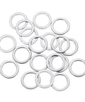 Hecka Durable M8 Flat Washers Set Of Twenty Thickened 304 Stainless Steel Spacers with burr-free edges viewed from above.