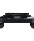 Rolling Tool Creeper Caddy Tray With Five Compartments For Mechanic Garage And Workshop Organization Durable Black 17.13 By 15.75 By 4.75 Inches Mobile Rolling Tool Storage Tray side view