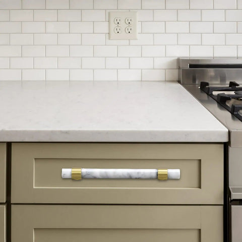 Marble Cabinet Handles For Mounting Drawer Pulls For Dressers Wardrobes Cabinets And Chests Of Drawers White 35x170mm No Fuss Easy Install