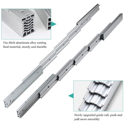 Beefy Aluminum Telescopic Cabinet Drawer Slide Rail For Concealed Desks And Kitchen Countertops 1450mm visible in detail