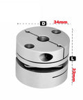 Heavy Duty Aluminum Single Diaphragm Coupling For Ball Screw Step Servo Motor Encoder, 34mm diameter, 32mm length.