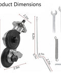 Titanium Drill Nibbler Sheet Metal Cutter Tool dimensions showing parts for cordless drill adapter with precise measurements.