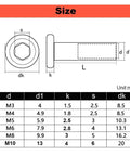 Tough As Nails Hex Head Bind Screws And Barrel Nuts Featuring M3 M4 M5 Threads Molded From Heavy Duty 304 Stainless Steel For Rock Solid Binding And Snappy Nail Rivet Connections Premium Hardware Set size guide with measurements of d, d1, k, s, dk.