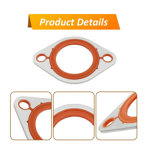 Heavy Duty Aluminum 1/8 Inch Water Neck Housing Gasket With Silicone Seal Replacement For Chevy Small Block And Big Block V8 Engines Including 265 283 305 327 350 383 396 400 427 454 472 500 Hot Rod Ready, shown in close-up