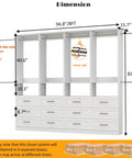 Dimensions of Game Changing Modular Walk In Closet Organizer System With Adjustable Hanging Rods And Deep Storage Drawers Freestanding Wardrobe Rack.