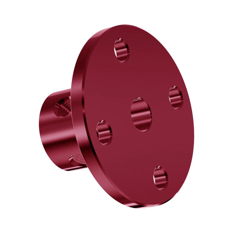 Pro Grade 5mm Flange Shaft Coupling With Chrome Plated C45 Carbon Steel Body, red, 5mm diameter, designed for motor applications.