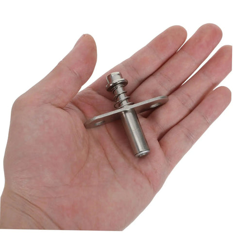 Heavy Duty 2 Sets Silver Metal Pivot Shaft With Spring Loaded Hinge Fits Wood Or Metal Doors Easy Install For Screen Partitions And Office Decor Quick Fix Hardware in a hand, showing size and design.