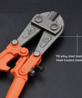 Beefy 14 Inch Bolt Cutter With Heavy Duty Forged T8 Steel Blades for Wire, Chain Link Fence, Metal Rods and Screws, ergonomic grip