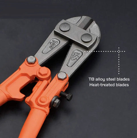 Beefy 14 Inch Bolt Cutter With Heavy Duty Forged T8 Steel Blades for Wire, Chain Link Fence, Metal Rods and Screws, ergonomic grip