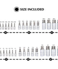 Master Hex Bit Socket Set with quarter, three eighth, and half inch drives aligned by size on white background
