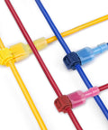 Premium T Tap Wire Connectors Provide Quick Splice And Midspan Wiring With Sturdy Storage Box Red Eighty Pack of colorful connectors splicing wires.