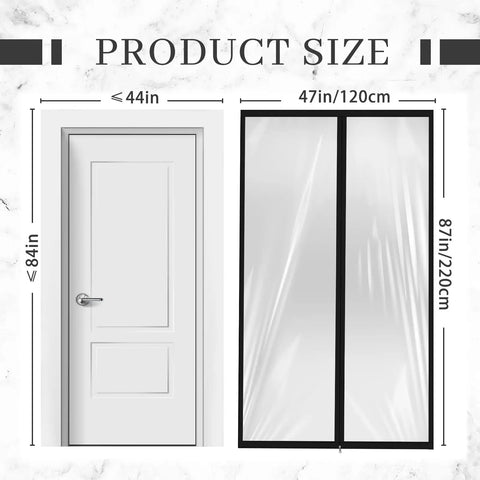 Two Piece Zipper Dust Barrier Door Kit 48 By 87 Inch Easy Install Temporary Wall Screen with door size comparison