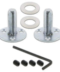 Hardware set components for Studio Plate With Mission Knob Double Dummy Oil Rubbed Bronze, including screws and Allen wrench.