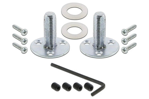 Hardware set components for Studio Plate With Mission Knob Double Dummy Oil Rubbed Bronze, including screws and Allen wrench.
