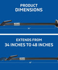Heavy Duty Door Security Bar With One Ton Strength, Adjustable Aluminum Jammer extends 34 to 48 inches for inward doors