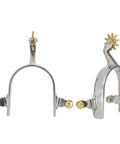 Stainless Steel Horse Spurs For Men And Women, Rustproof Boot Spurs With Brass Swing Buttons, American Style Cowboy Spurs