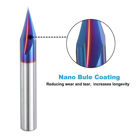 uxcell 30-degree V-groove engraving router bit, 1/4in shank, nano-coated carbide, 3-flute