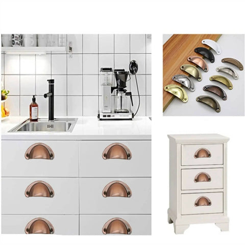 Cool Retro Metal Cabinet Handles Set Of 12 Antique Brass Shell Pull Handles For Kitchen Drawers Doors And Furniture Knobs