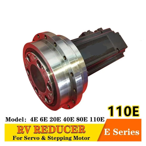 High Precision Cycloidal Pinwheel RV Reducer 250BX 110E Series Gearbox 2kw Servo Motor close-up of metal body and connection points.