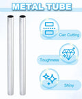 Two Pack 8Mm Aluminum Tube 6063 Seamless Round Tubing 300Mm Length For DIY Projects Model Building Crafts Industrial Furniture Frames Lightweight Durable Metal Pipe, showing metal tubes with toughness, cutting ability, and shiny surface.