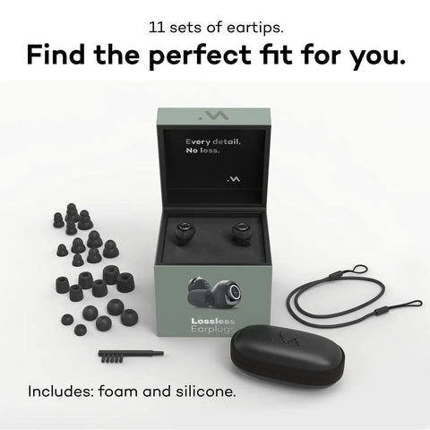 Adjustable Earplugs For Musicians And Everyday Gigs High Fidelity Hearing Protection With Stepless 7 To 25 dB Attenuation box with 11 eartips