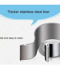 Close-up of thicker stainless steel liner from Fully Automatic Yogurt Maker With Stainless Steel Inner Tank And Precision Heating.