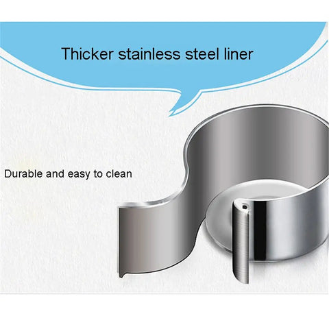 Close-up of thicker stainless steel liner from Fully Automatic Yogurt Maker With Stainless Steel Inner Tank And Precision Heating.