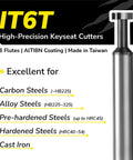 Heavy Duty Keyseat Cutter T Slot End Mill For Precise Keyseat Cuts In Alloy And Hardened Steel with IT6T label and uses