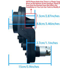 Side view of 12V 35000RPM RS550 Beefed Up High Speed Motor Gearbox Upgrade for Kids Ride On Toys showing dimensions.