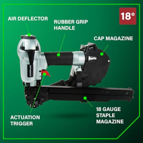 Cap Stapler For Roofing Felt Foam Insulation And House Wrap On The Job Ready Lightweight Pneumatic Nailer 18 Gauge