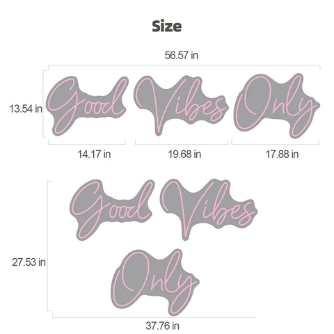 Dimensions of Pink Neon Sign With Dimmable LED Lights For Bedroom And Bar Decor Huge 56.57 Inch Wall Art That Sets Cozy Vibes