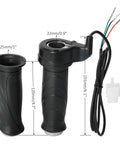 Black 22mm throttle grip with twist throttle and brake lever; part of 48V 600W DC gear motor kit, wiring harness.
