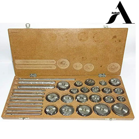 Valve Seat And Face Cutter Kit 21 Piece For Vintage Cars And Motorcycles Restoration in Wooden Case with Open View