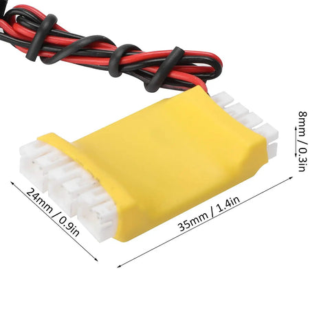 RC airplane LED light kit control module with wiring, dimensions 35mm x 24mm x 8mm, for night flying, easy install.
