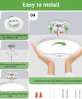 Installation steps for Four Pack 9 Inch Motion Sensor Ceiling Lights Wired LED Flush Mount Bright White 18W 1800lm.