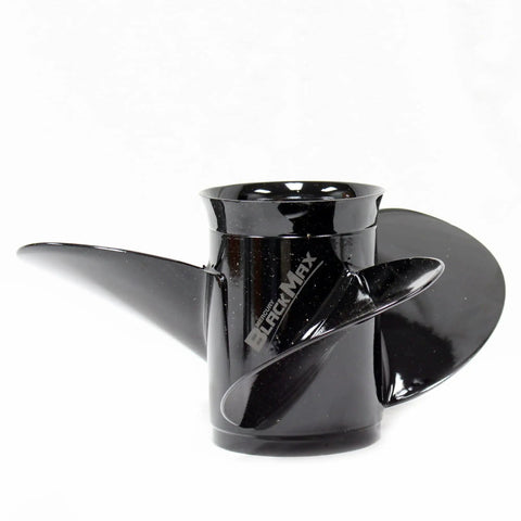 BlackMax 3 Blade Aluminum Propeller For 12 3 Quarter Inch Diameter 21 Pitch Right Hand Rotation Flo Torq II Hub Phantom Black Finish OEM Replacement Prop